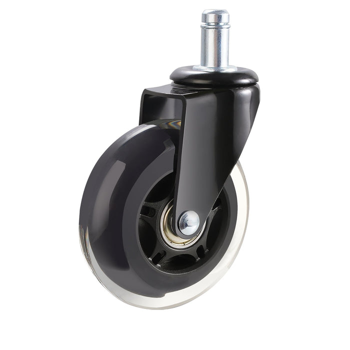 VEVOR Office Chair Wheels, Set of 5, 76.2 mm Caster Wheels Replacement for Hardwood Floors and Carpet, Heavy Duty Computer Gaming Desk Casters with 59 kg Load Capacity, Universal Fit for Most Chairs