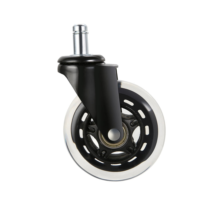 VEVOR Office Chair Wheels, Set of 5, 76.2 mm Caster Wheels Replacement for Hardwood Floors and Carpet, Heavy Duty Computer Gaming Desk Casters with 59 kg Load Capacity, Universal Fit for Most Chairs