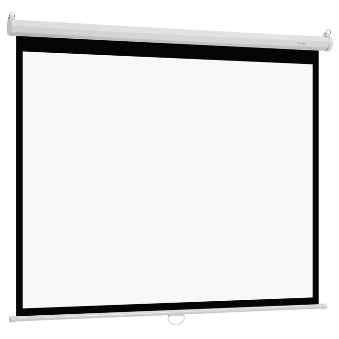 VEVOR Manual Projector Screen, 1829 mm 4:3 4K 1080 HD Retractable Pull Down Projector Screen, Wall Mounted Movie Projection with Pull Rope, Portable Display Projectoin for Family Home Office Theater