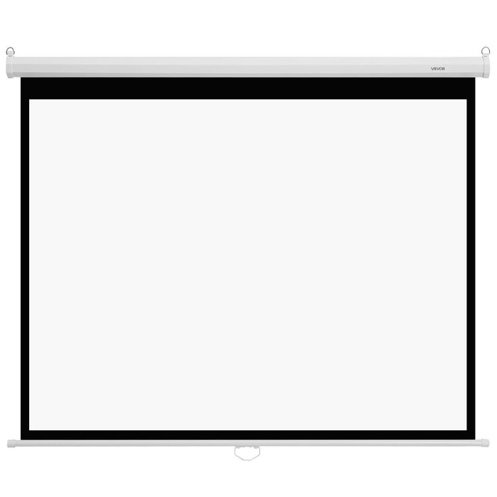 VEVOR Manual Projector Screen, 1829 mm 4:3 4K 1080 HD Retractable Pull Down Projector Screen, Wall Mounted Movie Projection with Pull Rope, Portable Display Projectoin for Family Home Office Theater