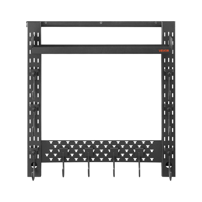 Gun Rack Wall Mount, Heavy Duty Steel, Indoor Rifle Shotgun Rack with J-Hooks, Additional Tray Storage, Gun Accessories Display Storage Holder, Hold Up to 3 Rifles or Shotguns, for Tactical Gear
