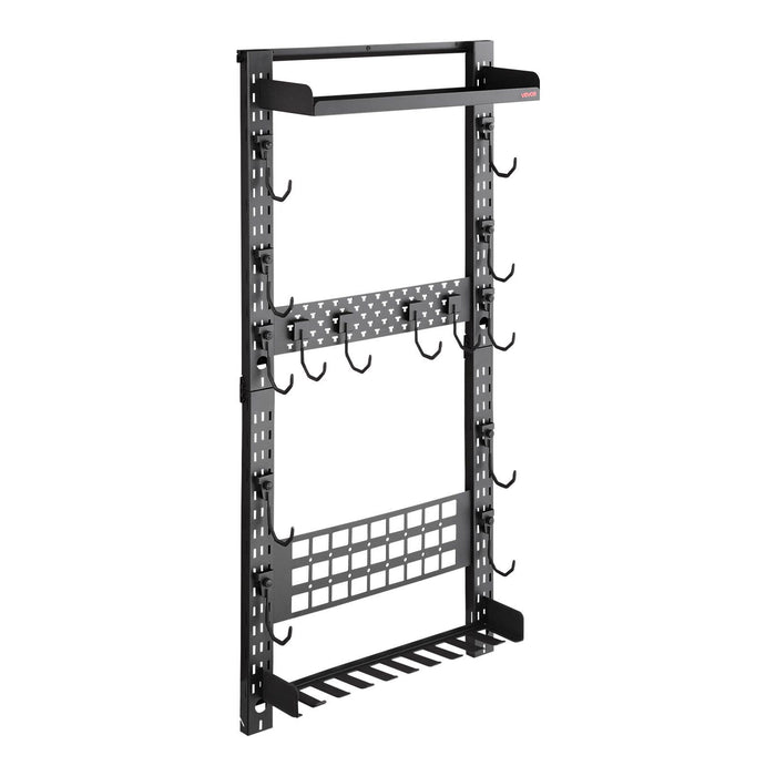 Gun Rack Wall Mount, Heavy Duty Steel, Indoor Rifle Shotgun Rack with Magazine Holder, MOLLE Panel, Gun Accessories Display Storage Holder, Hold Up to 5 Rifles or Shotguns, for Tactical Gear