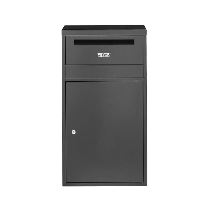 VEVOR Package Delivery Boxes for Outside, 90.9 cm Mailbox for Parcel with Lock, Galvanized Steel Package Drop Box with Anti-Theft Design, Weather-Resistant Package Mailbox for Home and Office, Black