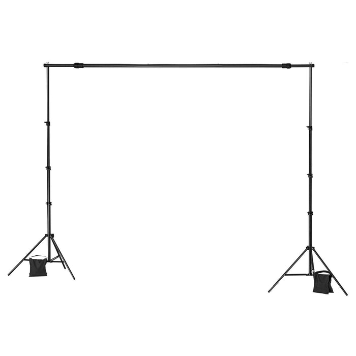 Backdrop Stand, 213 x 300 cm Adjustable Photo Backdrop Stand Kit, Portable Background Backdrop Stand with 3 Crossbars, Heavy Duty Projector Screen Stand, for Wedding, Photo Video Studio & Party