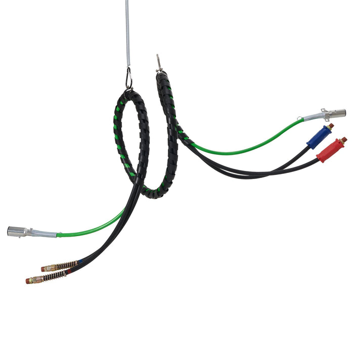VEVOR 15FT Semi Truck Air Lines Kit, 3-in-1 Air Hoses & ABS Power Line for Semi Truck Trailer Tractor, 7-Way Plug Electrical Cord Cable and Rubber Air Lines Hose Assembly Kit with Hook & Teflon Tape