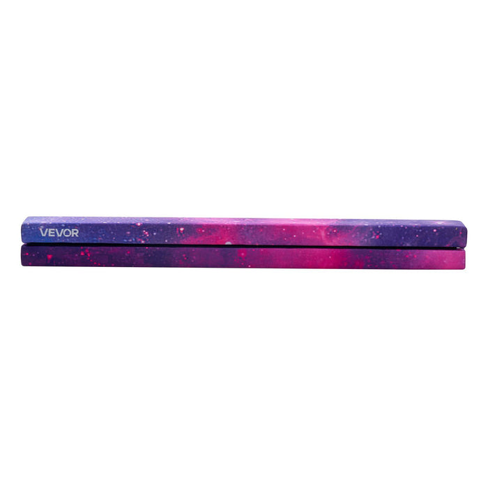 8FT Folding Balance Beam for Kids, 136.1KG Stable Support Gymnastics Floor Beam with Non-Slip Mat, Wood-Core Gymnastics Training Equipment with Anti-Slip Bottom & Carry Bag for Home Gym, Galaxy