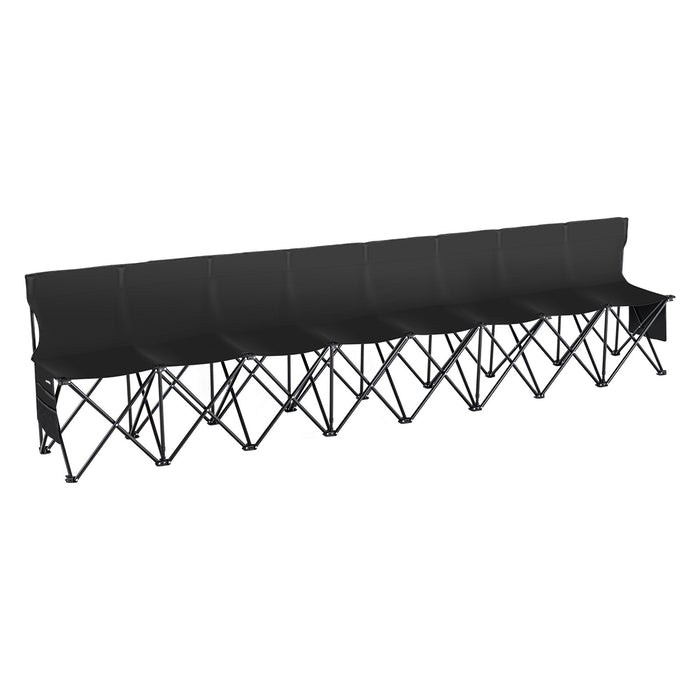 VEVOR 8 Seat Portable Folding Sport Bench Outdoor Camping Chair with Carry Bag