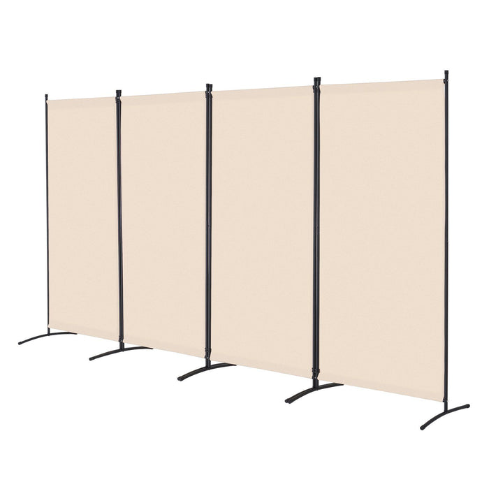 Room Divider, 4 Panels Room Divider, Folding Privacy Screen and Portable Partition Divider for Room Separation, Freestanding Room Partitions for Office, Bedroom, Study, Beige