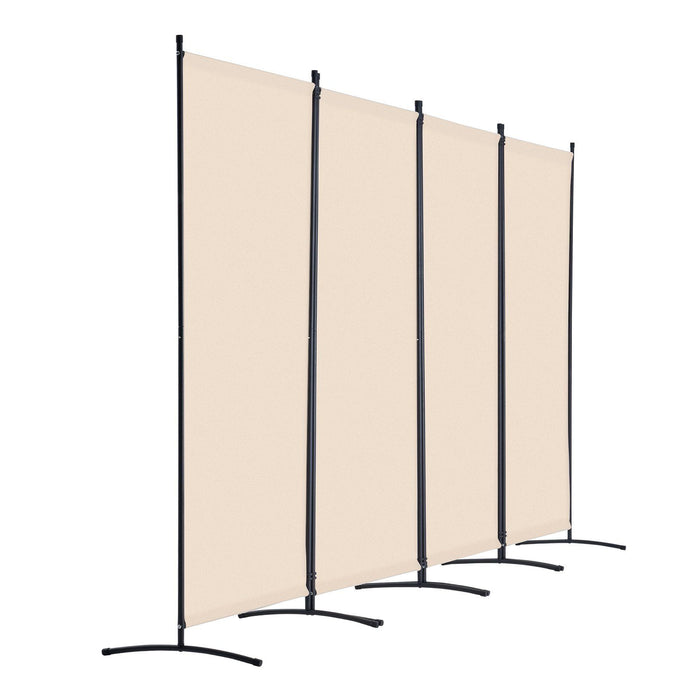 Room Divider, 4 Panels Room Divider, Folding Privacy Screen and Portable Partition Divider for Room Separation, Freestanding Room Partitions for Office, Bedroom, Study, Beige