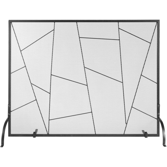 VEVOR Fireplace Screen Single Panel, Sturdy Iron Mesh Fireplace Screen, 906(L) x720(H)MM Spark Guard Cover, Simple Installation, Free Standing Fire Fence Grate for Living Room Home Decor Modern