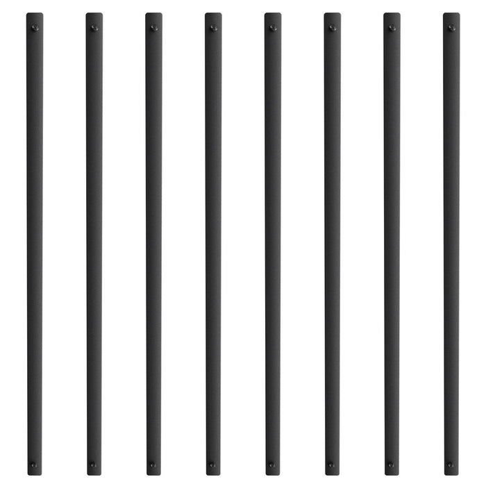 Staircase Metal Balusters, 38'' x 1'' Flat Aluminum Alloy Decorative Banister Spindles, 72 Pack Deck Baluster with Screws, Classic Hollow Deck Railing Satin Black Powder Coated for Porch