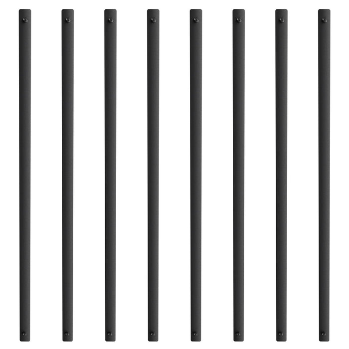 VEVOR Staircase Metal Balusters, 29.5'' x 1'' Flat Aluminum Alloy Decorative Banister Spindles, 51 Pack Deck Baluster with Screws, Classic Hollow Deck Railing Satin Black Powder Coated for Porch