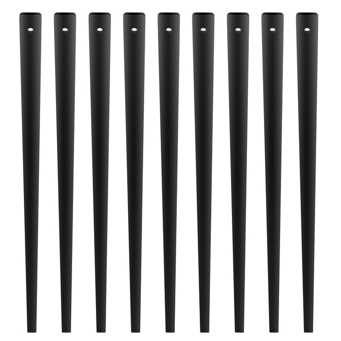 VEVOR Staircase Metal Balusters, 29.5'' x 1'' Flat Aluminum Alloy Decorative Banister Spindles, 51 Pack Deck Baluster with Screws, Classic Hollow Deck Railing Satin Black Powder Coated for Porch