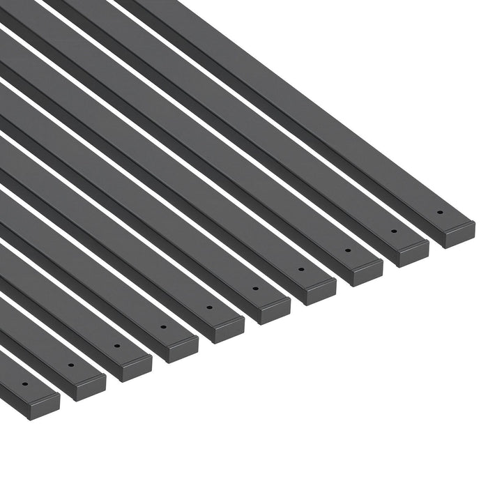61 Pack Deck Balusters, 82 cm Galvanized Steel Railing Spindles, Hollow Rectangle Metal Decking Stair Balusters with Pre-Drilled Hole, End Caps, Screws, for Deck, Porch & Stair Railing, Black