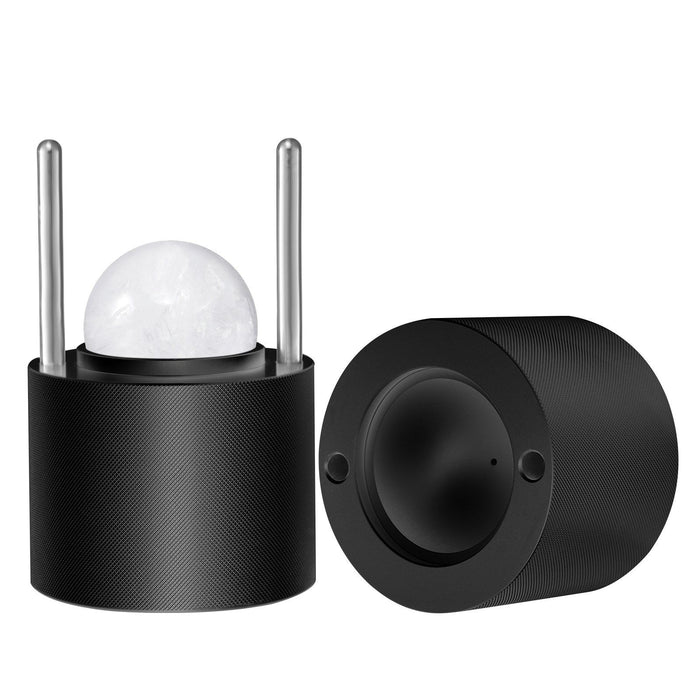 Ice Ball Press Kit, Aviation Aluminum Ice Press with Ice Block Mold, Large Mat, Tong, Drip Tray, One Glass, Round Ice Ball Maker 2.4"/60 mm Ice Sphere, for Whiskey, Cocktail on Party & Holiday