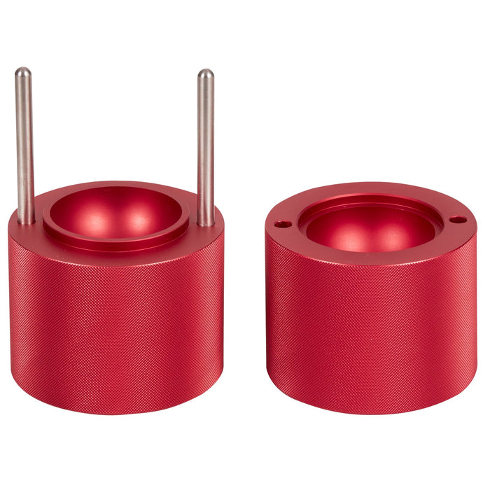 VEVOR Ice Ball Press, 6cm Ice Ball Maker, Aircraft Al Alloy Ice Ball Press Kit for 60mm Ice Sphere, Ice Press with Tong and Drip Tray, for Whiskey, Cocktail, Bourbon, Scot on Party & Holiday, Red