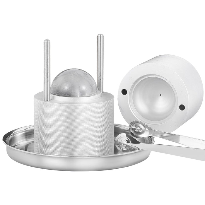 VEVOR Ice Ball Press Kit, Aircraft Al Alloy Ice Press with Ice Block Mold, Large Mat, Tong, Drip Tray, One Glass, Round Ice Ball Maker 2.4"/60 mm Ice Sphere, for Whiskey, Cocktail on Party & Holiday
