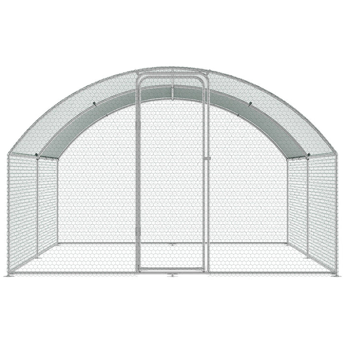 VEVOR Large Metal Chicken Coop, 9.8x12.9x6.5 ft Walk in Chicken Run for Yard with Waterproof Cover, Doom Roof Hen House with Security Lock for Outdoor and Backyard, Farm, Duck Rabbit Cage Poultry Pen