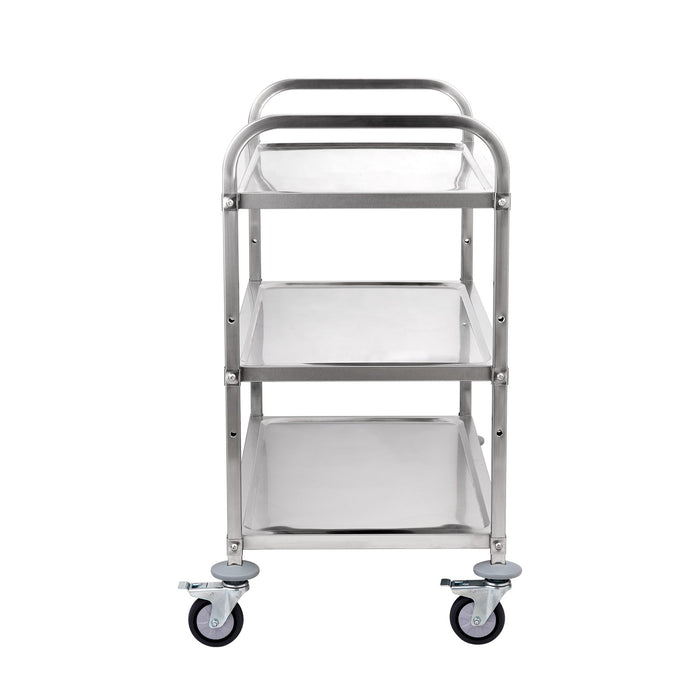 VEVOR 3-Tier Utility Cart Rolling Cart on Wheels 37.5"x20"x37.7" 450 LBS 6 Hooks