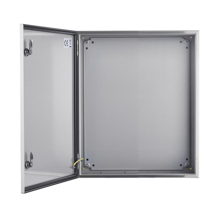 Steel Electrical Box, 60x50x20 cm, 304 Stainless Steel Electrical Enclosure Box, Wall-Mounted Outdoor Electrical Electronic Equipment Enclosure with Mounting Plate Hinges Lock, IP66 Waterproof