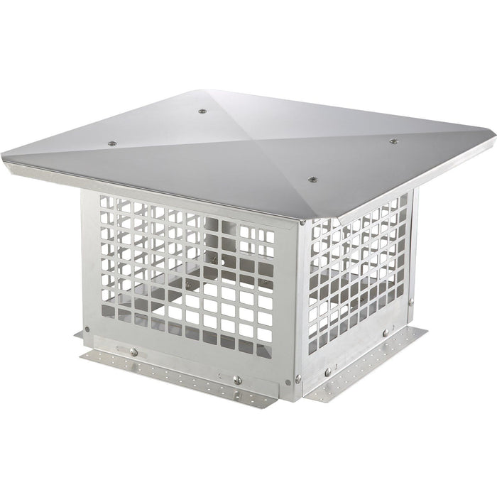 Chimney Cap 304.8 x 304.8mm, 304 Stainless Steel Fireplace Chimney Cover, Not Easily Toppled & Practical Accessories & Easy Installation, Fits Mesh Flue Covers Outside Clay Flue Shingles, Silver