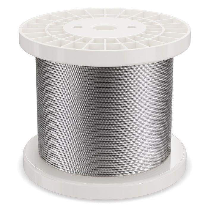 VEVOR T316 Stainless Steel Cable 3.18mm 7x7 Steel Wire Rope 182.3m Cable Railing