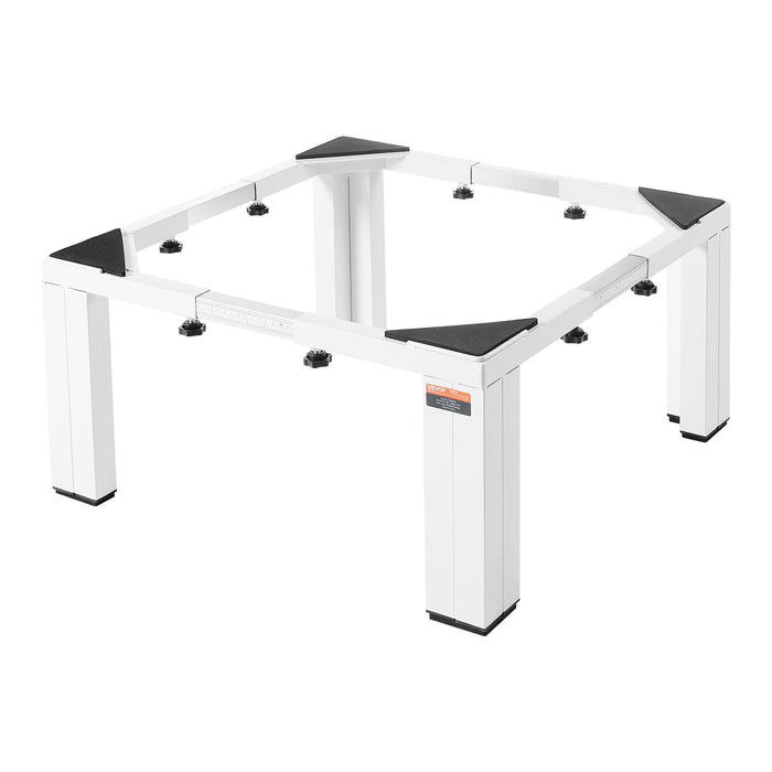 Laundry Pedestal, 305 mm Height, Washer and Dryer Pedestals with 544 kg Weight Load Capacity, 475-785 mm Adjustable, Non-Slip Feet, Heavy-duty Steel Washing Machine Stand Universal Fit, White