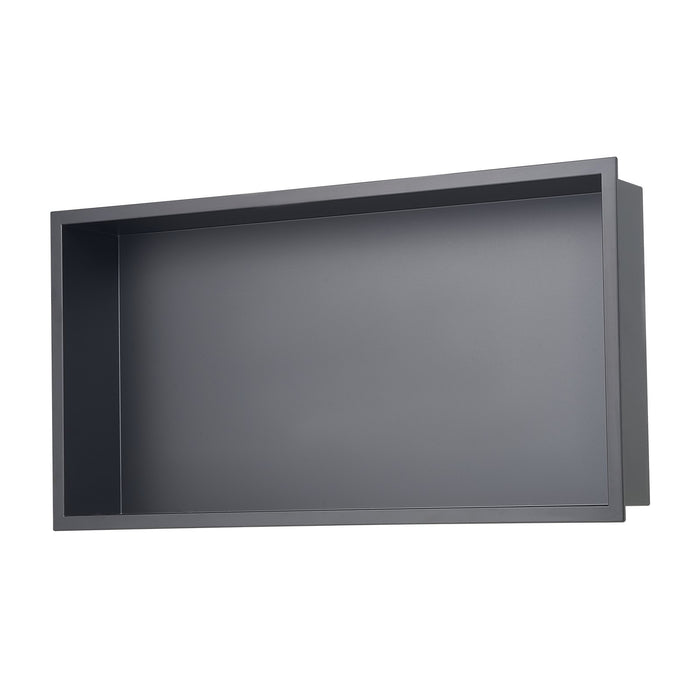 VEVOR Shower Niche, 33.0 x 63.5 x 10.2 cm Recessed Wall Niche, Heavy-duty Stainless Steel Modern Soap & Shampoo Storage Organizer, Sealed Waterproof, Durable & Easy to Install, Black for Bathroom