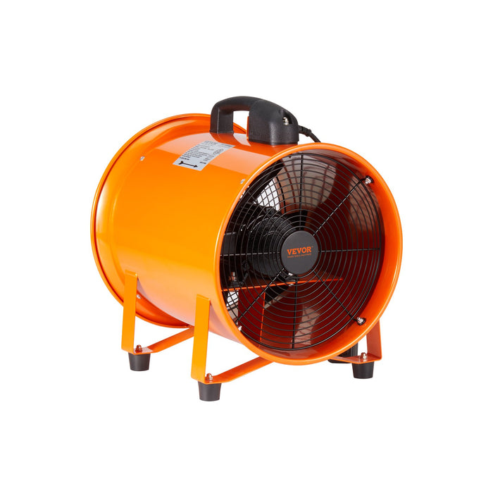 VEVOR Portable Ventilator, 203.2mm/8inch Heavy Duty Cylinder Fan with 10m Duct Hose, 145W Strong Shop Exhaust Blower 1020CFM, Industrial Utility Blower for Sucking Dust, Smoke, Smoke Home/Workplace