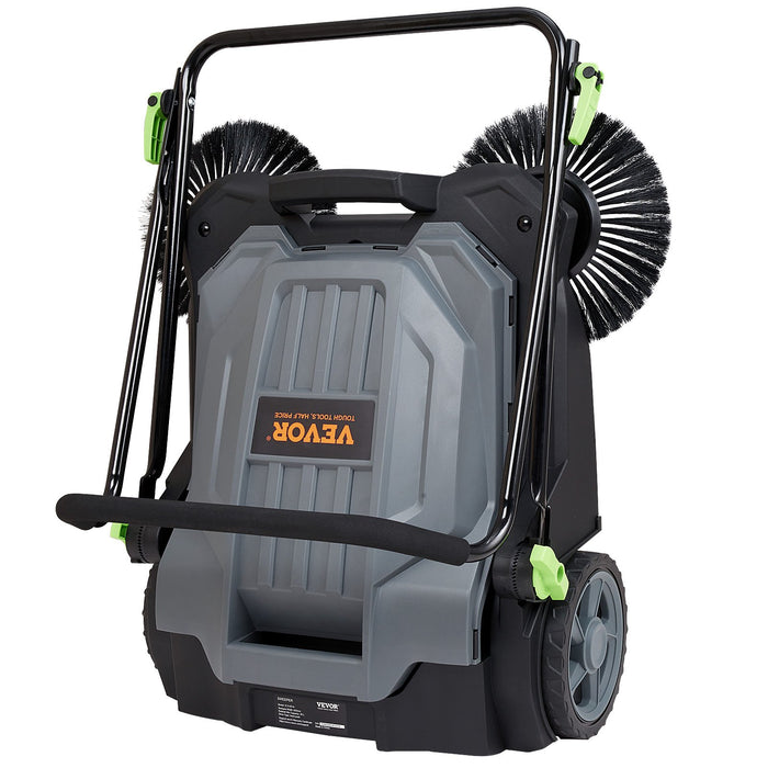 VEVOR Walk-behind Hand Push Floor Sweeper 25.6" Width 5 Gallon Waste Container