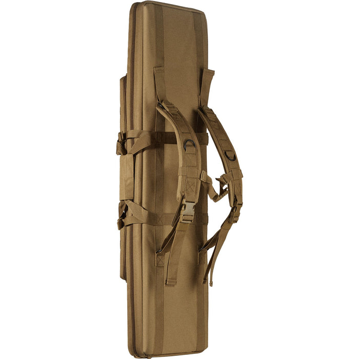 VEVOR Rifle Bag, 42 inch Tactical Double Long Gun Bag, Soft Rifle Case with Lockable Zipper, Portable Handle & Shoulder Strap, 3 Large Storage Pockets Rifle Case for Two 40" Rifles & 2 Pistols, Brown
