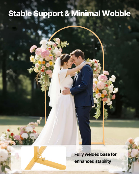 VEVOR Arch Backdrop Stand, 2 x 1 m, Stable Structure, Easy Assembly, 1 Set Gold Metal Arch Backdrop Stand for Wedding, Birthday Party, Graduation, Holiday Celebration, and Ceremony Decoration