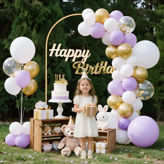 VEVOR Arch Backdrop Stand, 2 x 1 m, Stable Structure, Easy Assembly, 1 Set Gold Metal Arch Backdrop Stand for Wedding, Birthday Party, Graduation, Holiday Celebration, and Ceremony Decoration