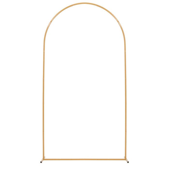 VEVOR Arch Backdrop Stand, 2.2 x 1.2 m, Stable Structure, Easy Assembly, 1 Set Gold Metal Arch Backdrop Stand for Wedding, Birthday Party, Graduation, Holiday Celebration, and Ceremony Decoration
