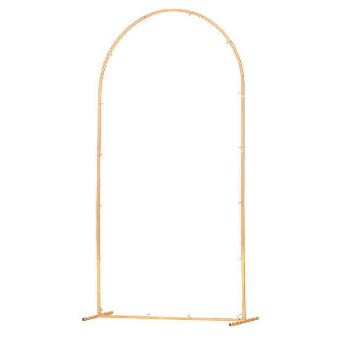 VEVOR Arch Backdrop Stand, 2.2 x 1.2 m, Stable Structure, Easy Assembly, 1 Set Gold Metal Arch Backdrop Stand for Wedding, Birthday Party, Graduation, Holiday Celebration, and Ceremony Decoration