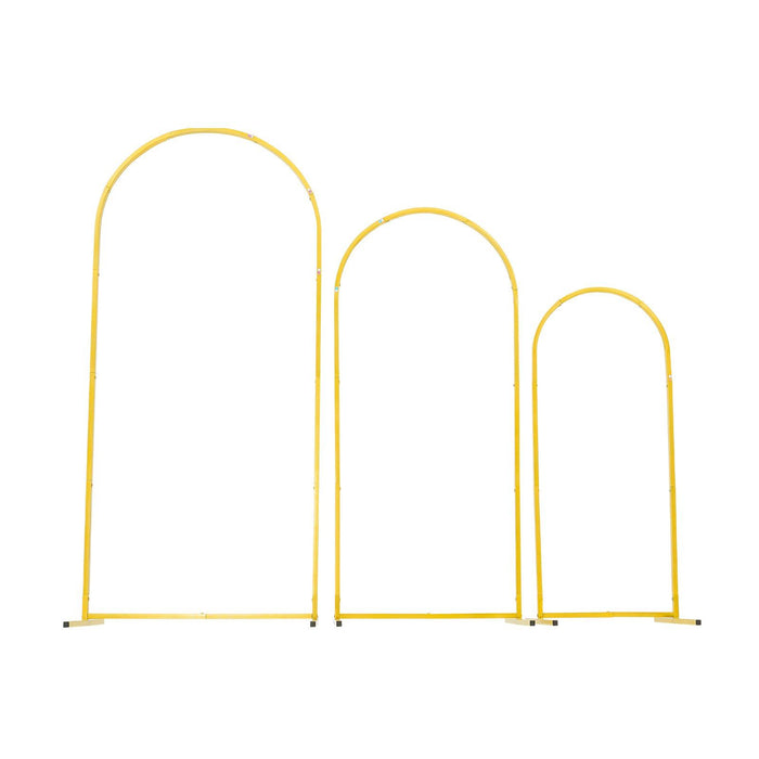 Arch Backdrop Stand, Set of 3, 1.8/1.5/1.2 m, Stable Structure, Easy Assembly, Gold Metal Arch Backdrop Stand for Wedding, Birthday Party, Graduation, Celebration, and Ceremony Decoration