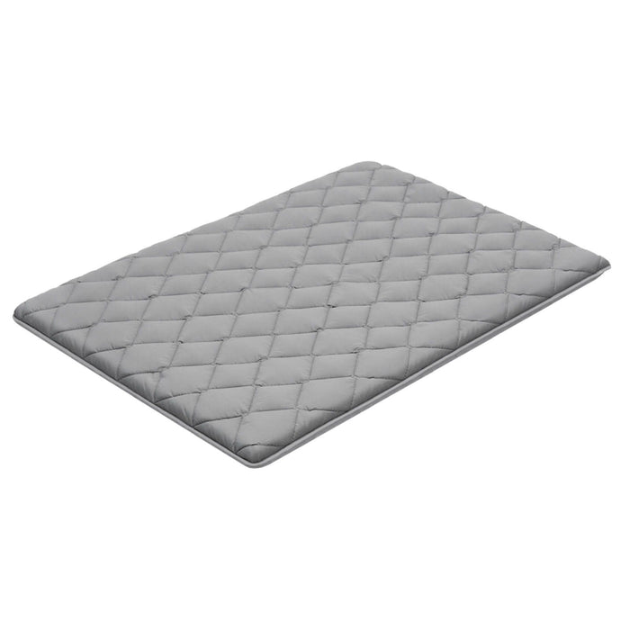 Japanese Tatami Mat, Full Size Foldable Japanese Tatami Mattress, Futon Mattress with Storage Bag & Fastener, 9-Layer Floor Mat for Sleeping, Dorm, Meditation, Yoga, 2032 x 1372 x 89 mm, Gray