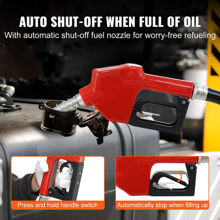 VEVOR Fuel Transfer Pump, 12V DC, 10 GPM, 8 m Lift, Portable Electric Diesel Transfer Extractor Pump Kit with Automatic Shut-off Nozzle, Delivery & Suction Hose for Diesel, Kerosene, Transformer Oil