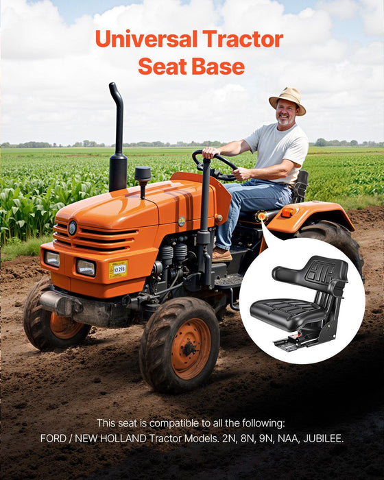 Universal Forklift Seat, Waterproof Tractor Suspension Seat with Adjustable Back, Secure Tractor Seat with Micro Switch, Widely Compatible Seat for Skid Loader Bulldozer