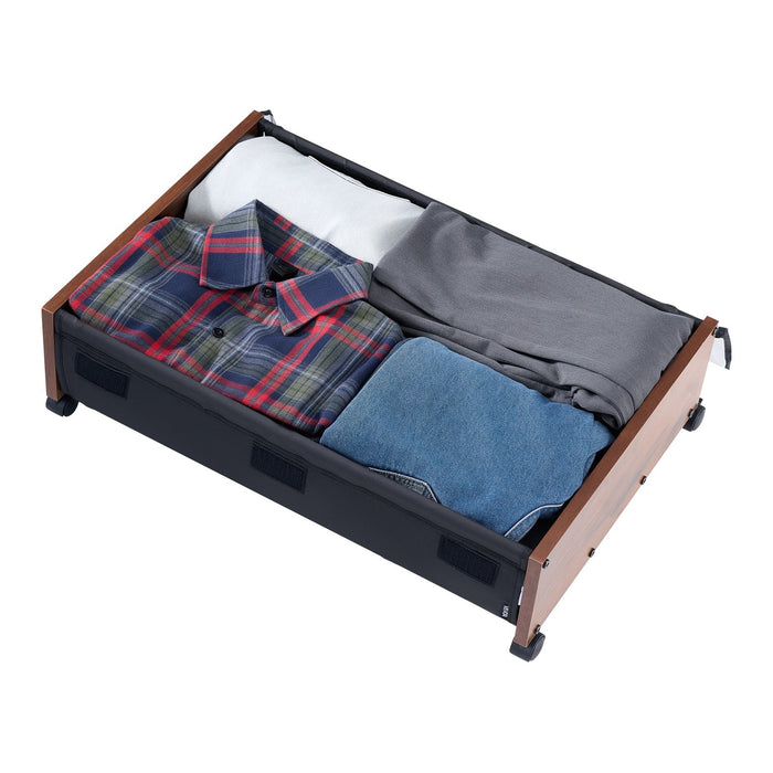 VEVOR Under Bed Storage with Wheels, 650 x 460 x 180 mm Underbed Containers, Underbed Shoes Organizer with Lockable Wheels, Rolling Under the Bed Storage Bins for Clothes, Shoes, Blankets, 2 Pack