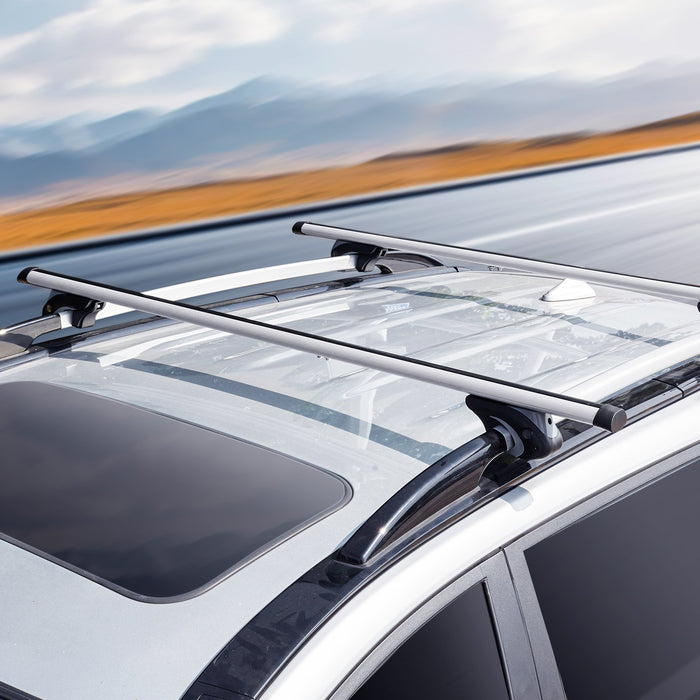 VEVOR Roof Rack Cross Bars, Aluminum Roof Rack Crossbars, Fit Raised Side Rail with Gap, 90 kg Load Capacity, Adjustable Crossbars with Locks, for SUVs, Sedans, and Vans