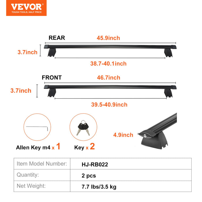 VEVOR Roof Rack Crossbar for JEEP GRAND CHEROKEE 2011-2021 Aluminum with Lock