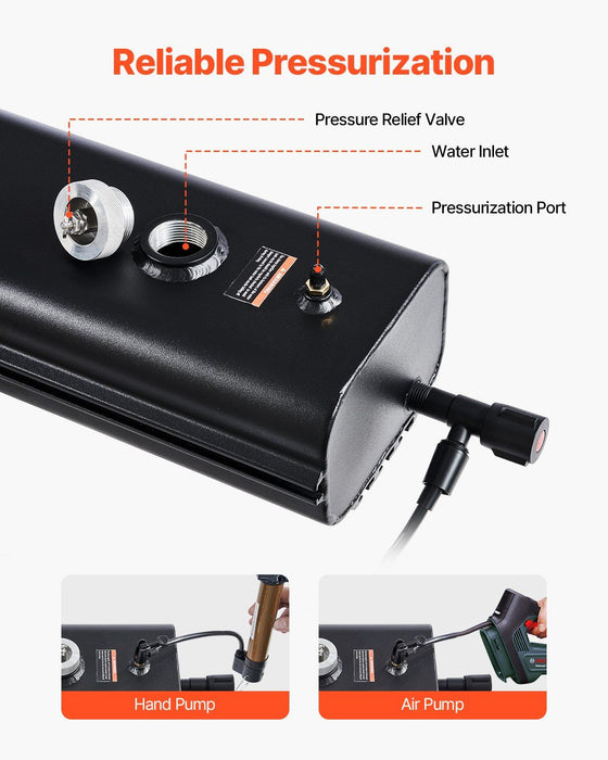 Roof Rack Water Tank, 4 Gal, Multi-Dispensing Outdoor Tank with 2 Splash-Guard Panels & T-slot, High-Capacity Aluminum Tank with Pressurization Port, Fit for Trunks, Roll Bars, Crossbars