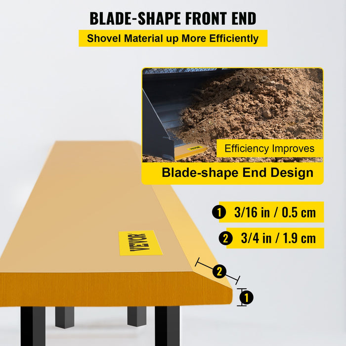 VEVOR Bucket Cutting Edge, 213x10x1.3 Bucket Edge, Weld-on and Bolt-on Advanced Cutting Edge, 16Mn Carbon-manganese Steel Loader Cutting Edge, Skid Steer Cutting Edge with Paint for Excavator and Load