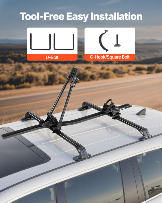 Roof Bike Rack, 15 kg Capacity, Upright Roof Mount Bicycle Rack with Secure Locking System for Most Standard Crossbars, Aluminum Upright Rooftop Bike Rack, 1 Bike Carrier for Car SUV, Black