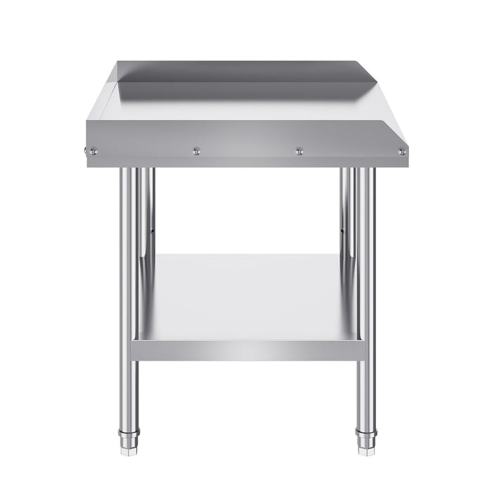 Stainless Steel Work Table, 24 x 28 x 26 Inch Commercial Food Prep Worktable, 3-Sided Backsplash Heavy Duty Prep Worktable, Metal Work Table with Adjustable Height for Restaurant Home Hotel
