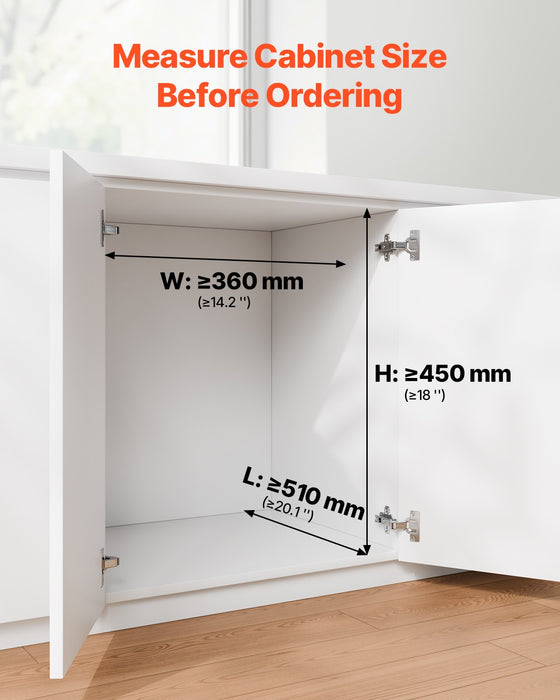 VEVOR Pullout Trash Can for Kitchen Cabinets, 20+10+10L Double Under Sink Garbage Waste Recycling Bin, Under Mount Waste Container, with Heavy Duty Metal Full Extension Sliding System and Handle