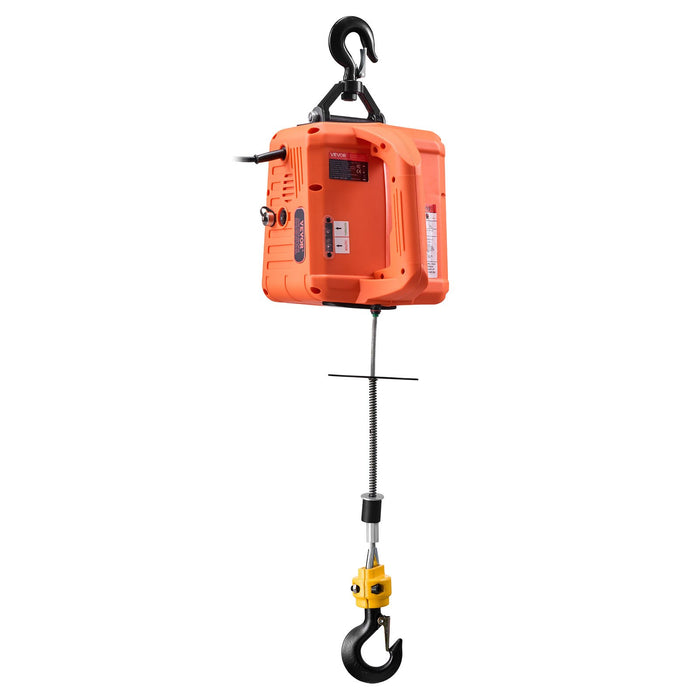 VEVOR 3-in-1 Electric Hoist Winch, 700 kg Capacity, 1500W Portable Power Winch Crane, 7.6 m Lifting Height, 5 m/min with Manual, Wired and Wireless Remote Control for Factory, Warehouss, Garage