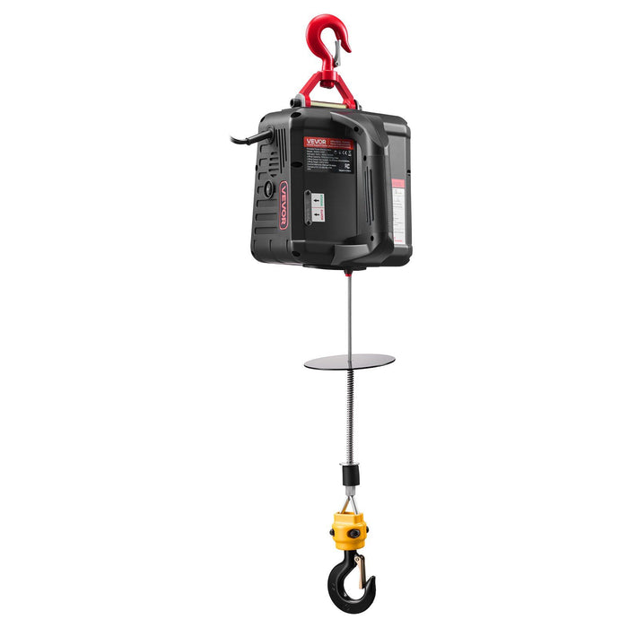 2-in-1 Electric Hoist Winch, 500 kg Capacity, 1500W Portable Power Winch Crane, 7.6 m Lifting Height, 5 m/min with Manual and Wireless Remote Control for Factory, Warehouss, Garage