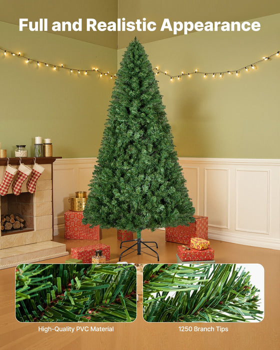 VEVOR Christmas Tree, 1.8m Artificial Xmas Tree, Full Holiday Decor Trees with 1250 Branch Tips & Sturdy Metal Base for Home Party Office Decoration
